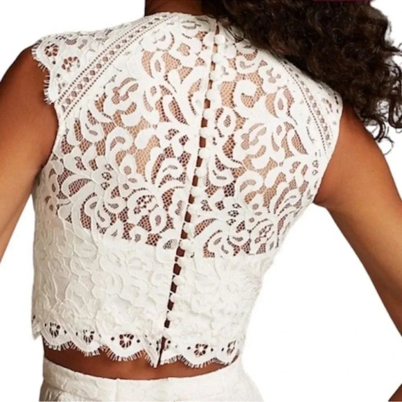 NWT David’s Bridal Lace Tank Separates Bridal Top Soft White Size 4 - Picture 2 of 10